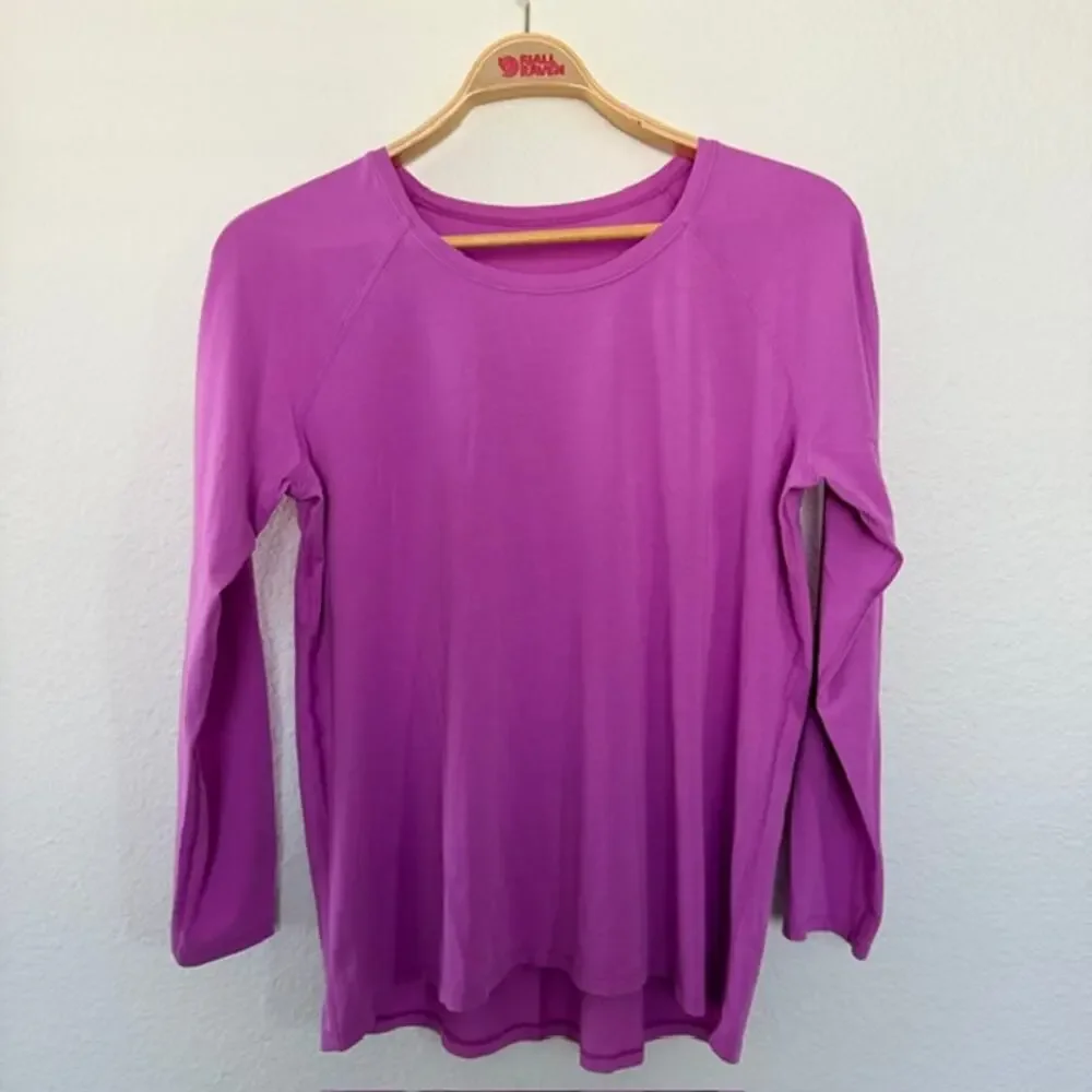 Lululemon Long Sleeve Tee Shirt Women's XL Magenta Pink or Purple-Pink Cotton